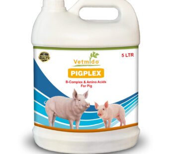 VETMIDO Pigplex – Pig Growth Promoter, Vitamins, Amino Acids Supplement for Pig, Swine, Piglets & Piggery – 5 Ltr