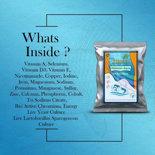 VETMIDO Midomin-Aqua - Chelated Mineral Mixture Powder Supplement Growth Booster for Fish, Shrimp, Prawn and Aquatic Animals - Image 6