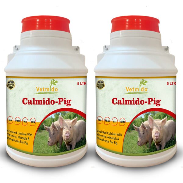 VETMIDO Calmido Pig - Calcium Supplement for Pig, Swine, Piglets & Piggery (5Ltr x 2) Combo - Pack of 2