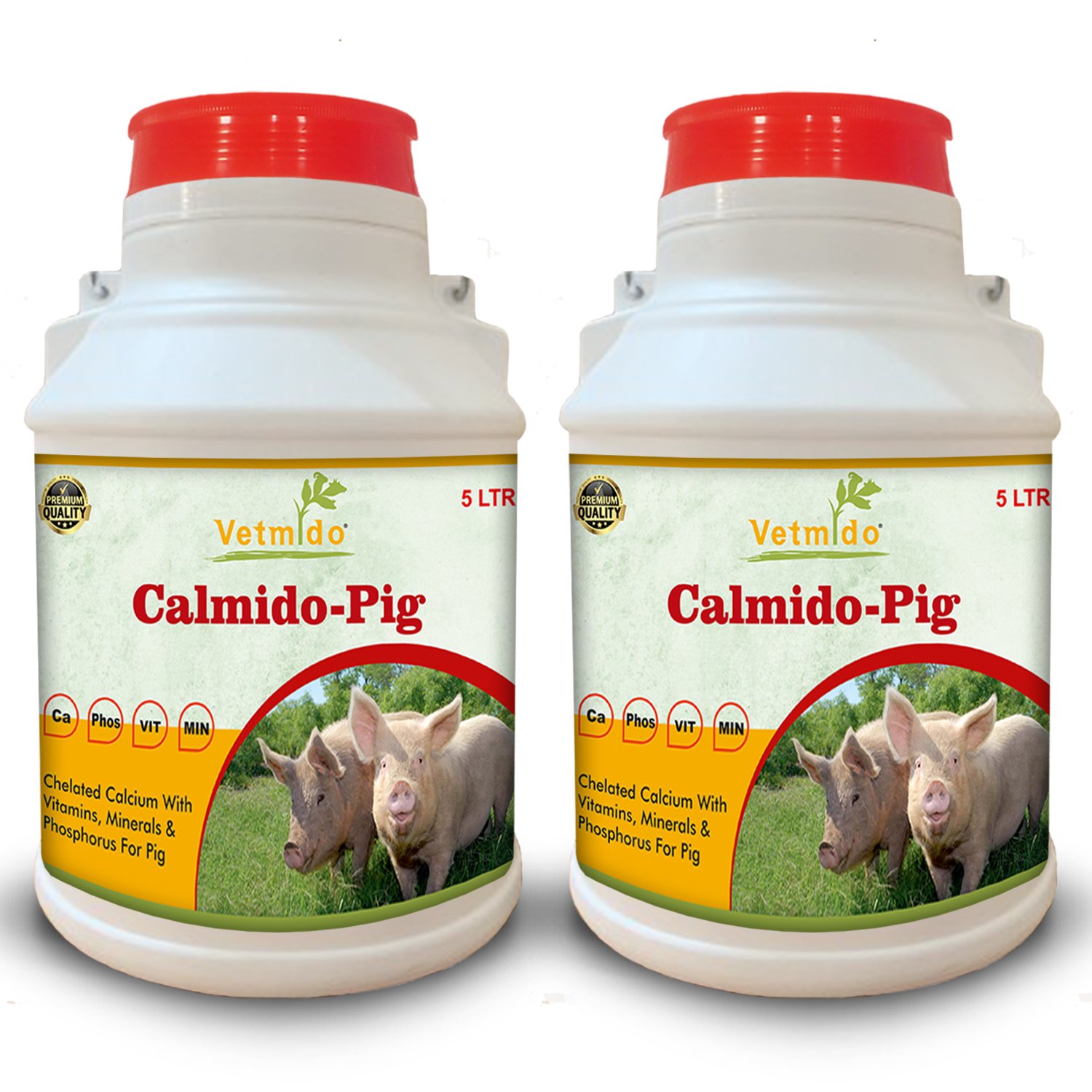 VETMIDO Calmido Pig – Calcium Supplement for Pig, Swine, Piglets & Piggery (5Ltr x 2) Combo – Pack of 2