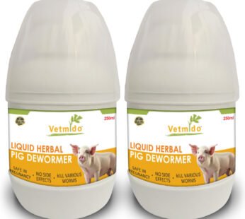 VETMIDO Pig Dewormer, Liquid Herbal Dewormer for Pig, Swine, Piglets & Piggery (250ml x 2) Combo – Pack of 2