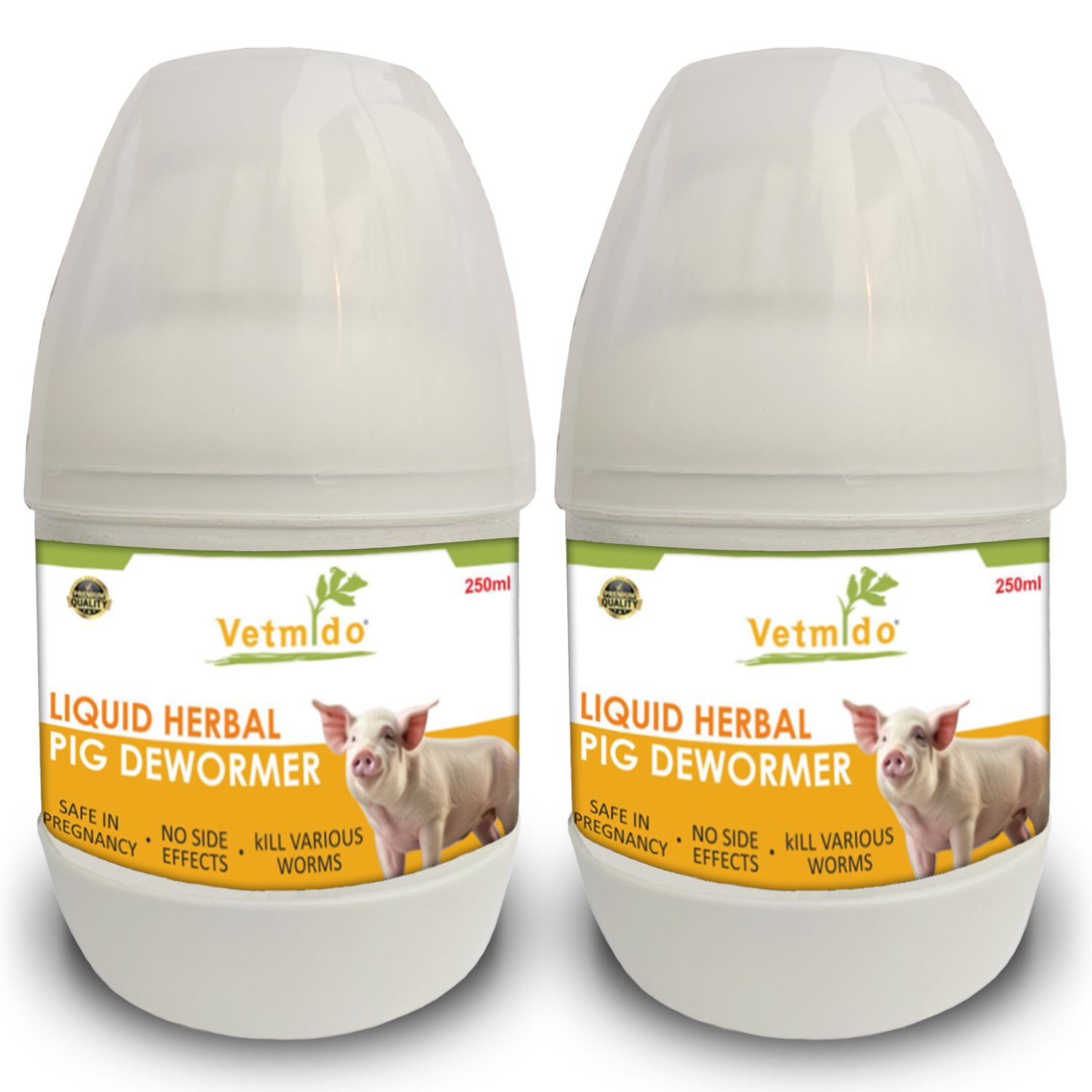 VETMIDO Pig Dewormer, Liquid Herbal Dewormer for Pig, Swine, Piglets & Piggery (250ml x 2) Combo – Pack of 2