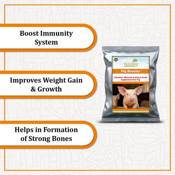 VETMIDO Pig Booster Plus - Growth Booster with Vitamins, Minerals & Amino Acids Supplement For Pigs, Swine, Piglets & Piggery (5kg x 2) Combo - Pack of 2 - Image 4
