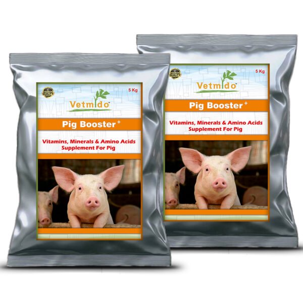 VETMIDO Pig Booster Plus - Growth Booster with Vitamins, Minerals & Amino Acids Supplement For Pigs, Swine, Piglets & Piggery (5kg x 2) Combo - Pack of 2