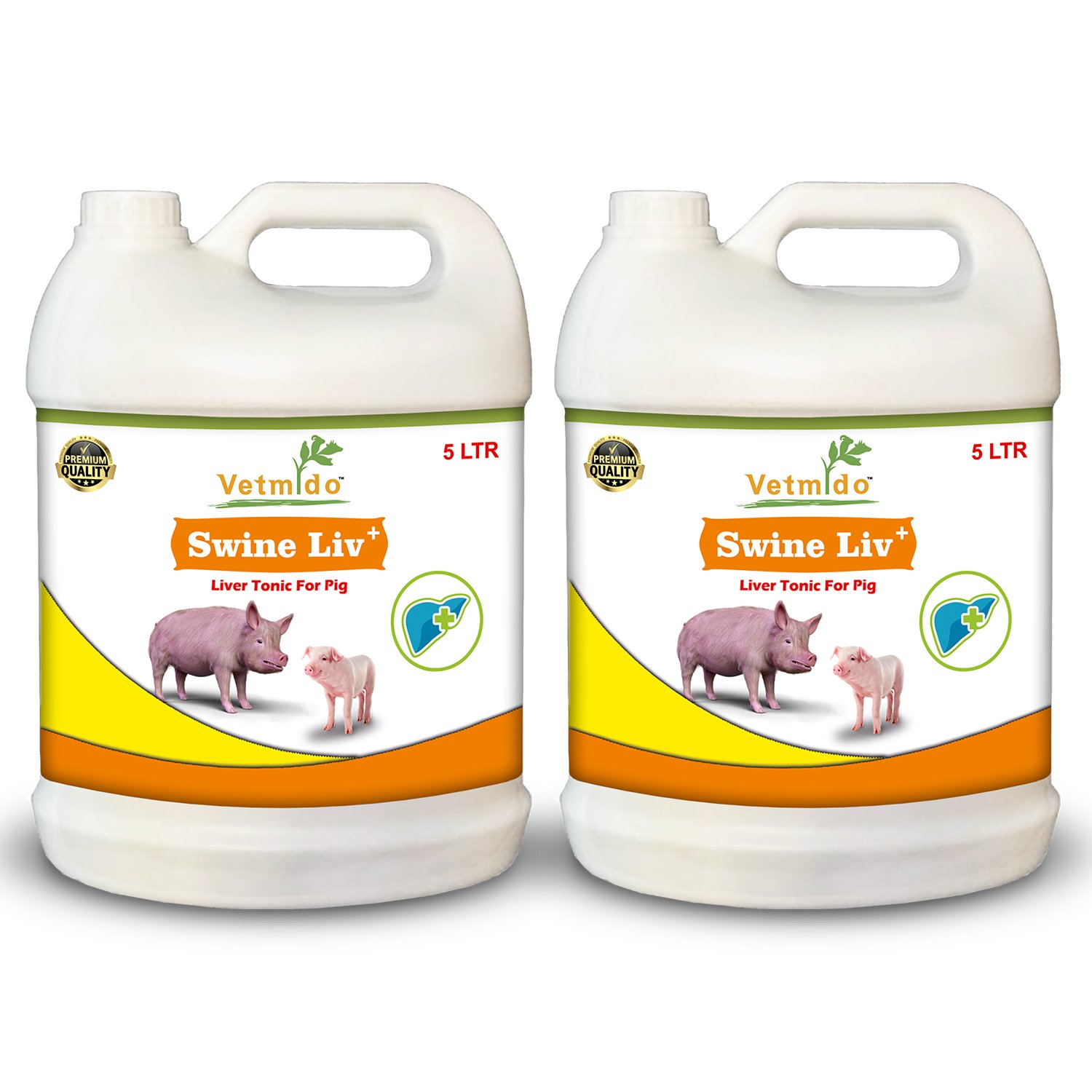 VETMIDO Swine Liv Plus – Liver Tonic Supplement, Appetite Booster for Swine, Pigs, Piglets & Piggery (5Ltr x 2) Combo – Pack of 2