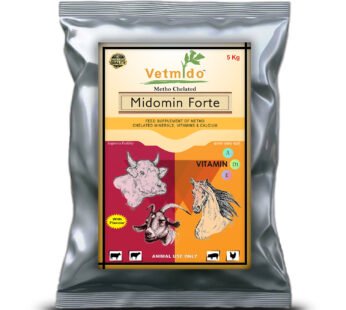 VETMIDO Midomin Forte – Methoxy Chelated Mineral Mixture for Cattle, Cow, Buffalo, Goat, Pig, Horse & Poultry – 5 kg